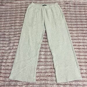 Brandy Melville Light Gray Waffle Knit Sweatpants